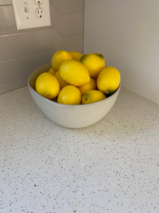 White Ceramic Bowl with Lemon Filler