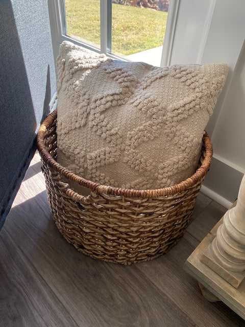 Large Round Brown Wicker Basket