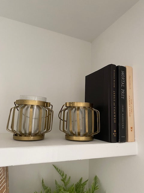 Gold Metal Votive Candle Holders - Set of 2