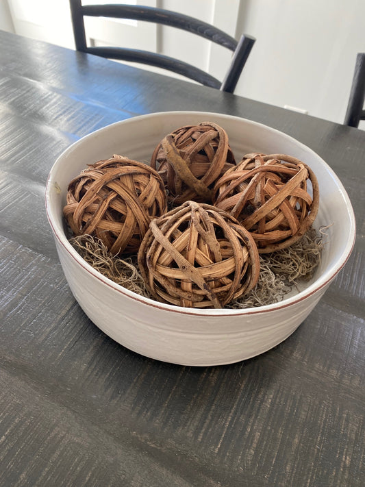 Large Round White Ceramic Bowl