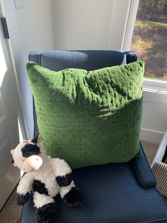 Green Velvet Pillow 24"