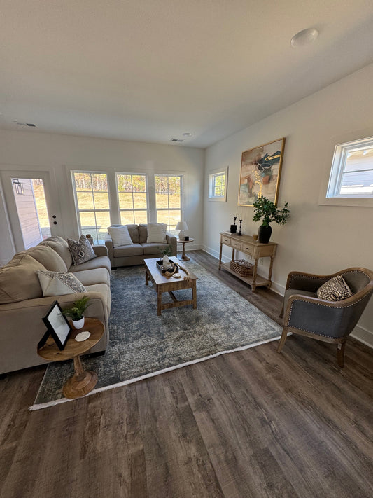 Gray Rug with White Fringe - 8x10