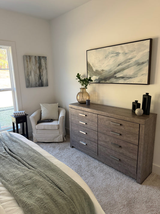 Gray and Green Watercolor Abstract Art