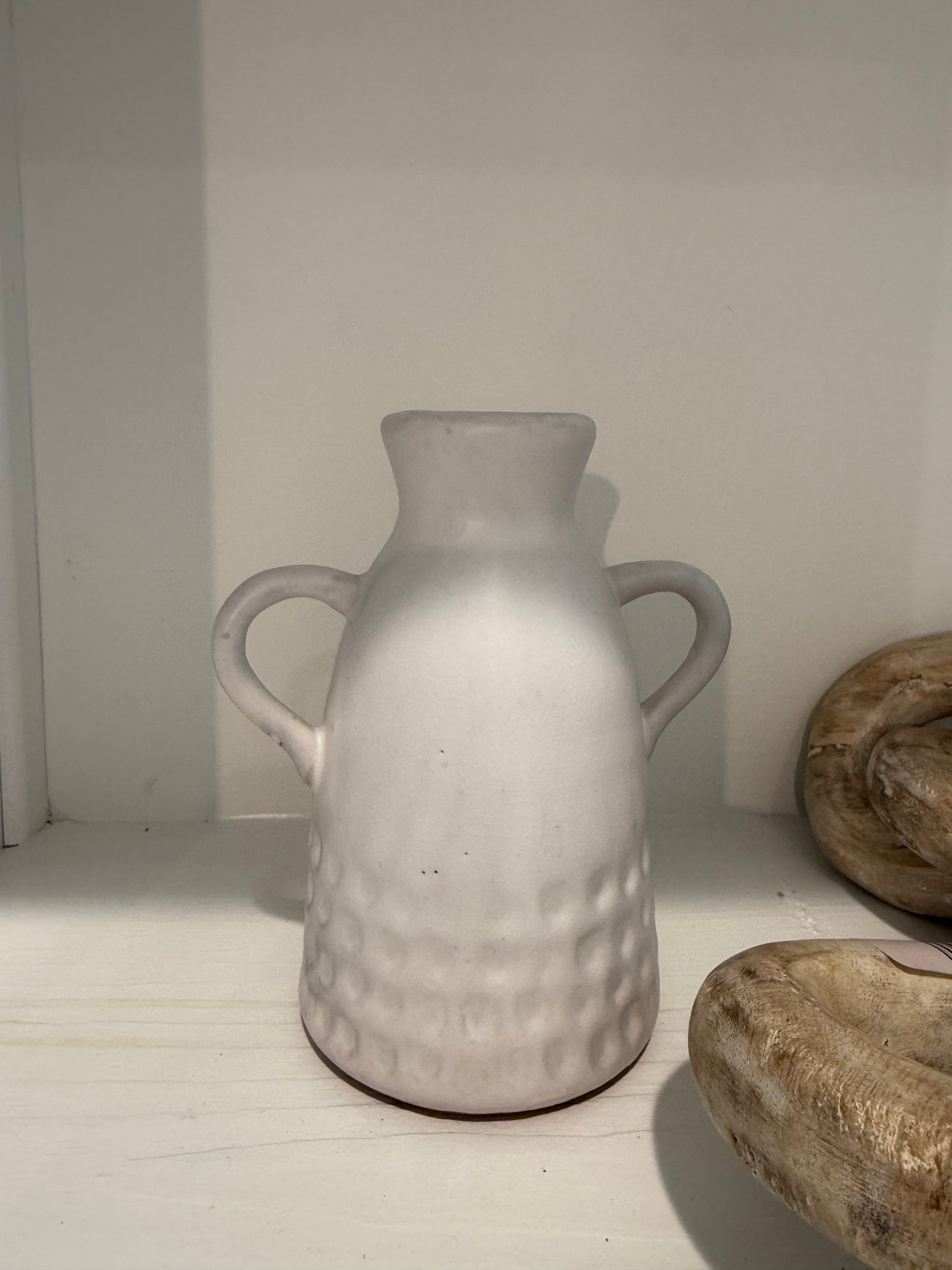 Small White Vase with Handles