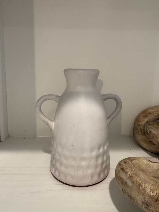 Small White Vase with Handles