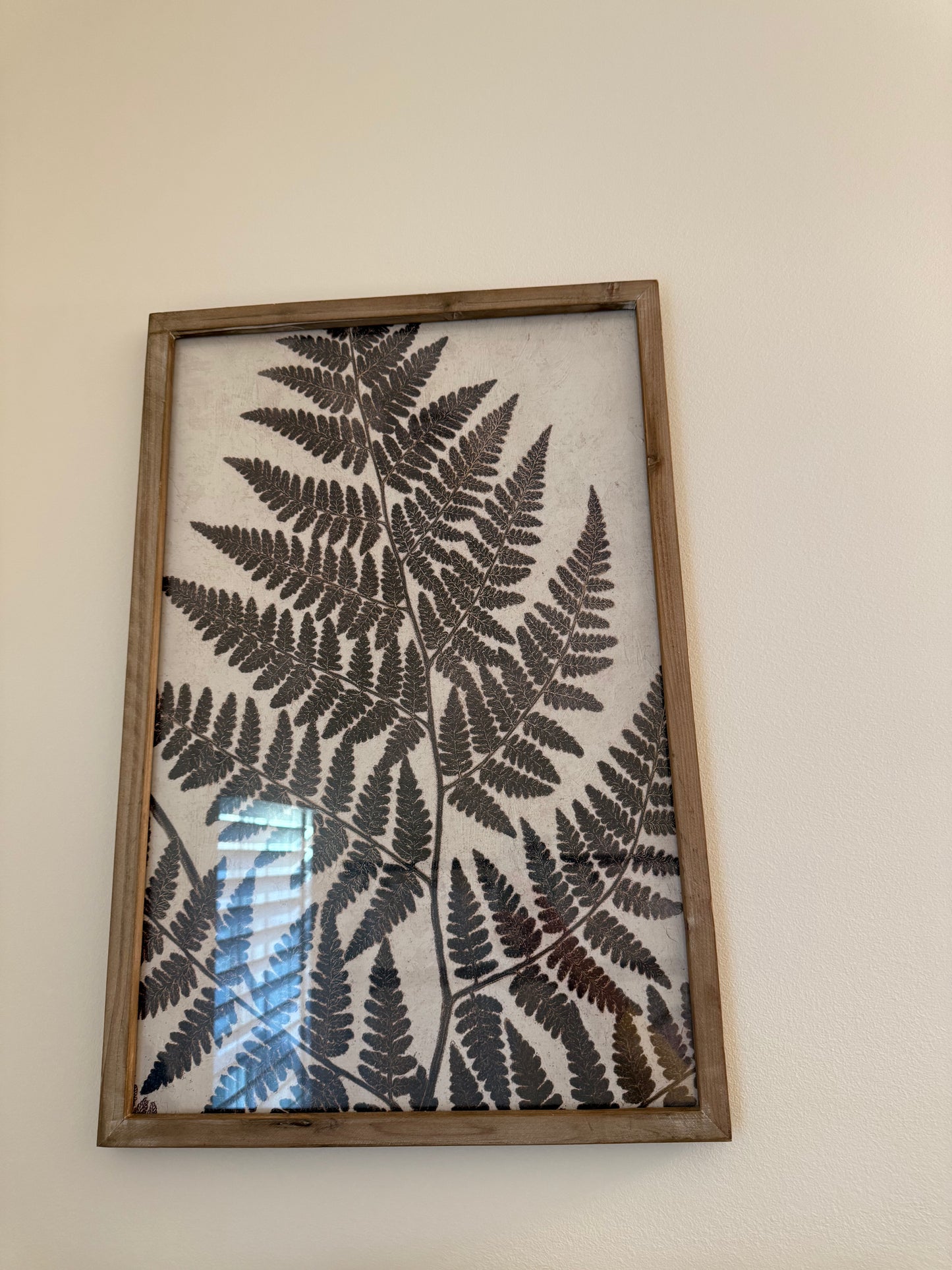Green Plant Art in Wooden Frame