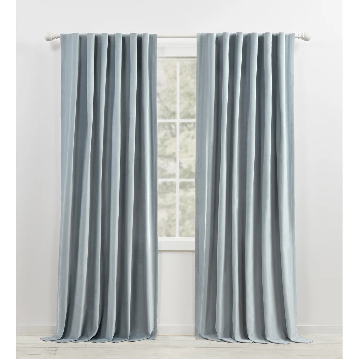 108" Slate Blue Velvet Curtain