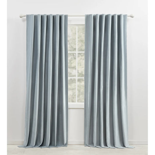 108" Slate Blue Velvet Curtain