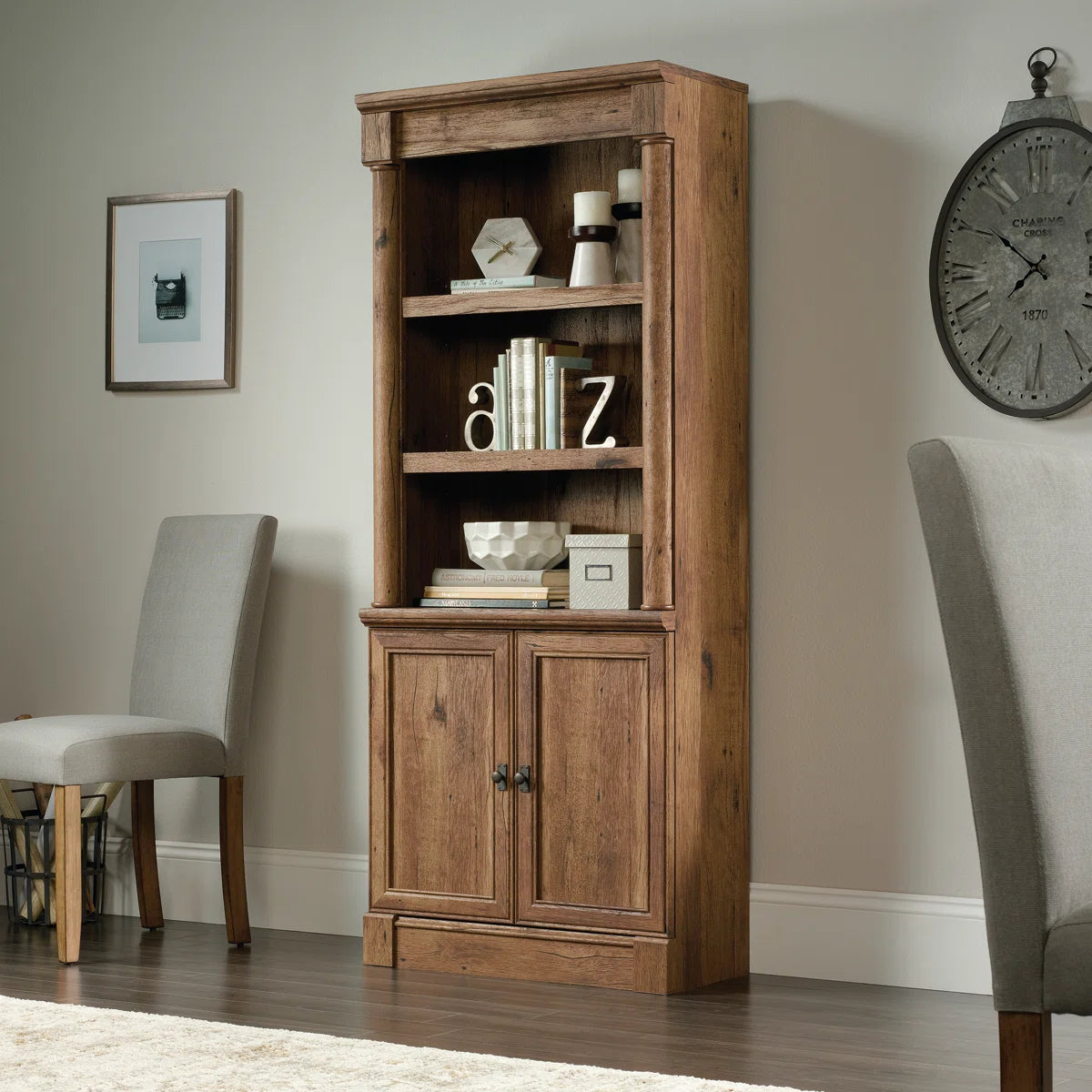 Vintage Oak Storage Bookcase