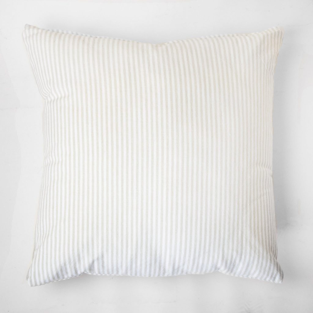 Grey and White Stripe Throw Pillow 18"