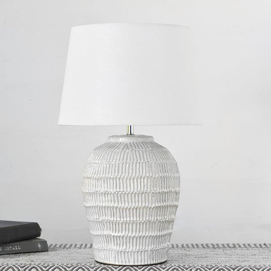 White Thin Stripe Lamp