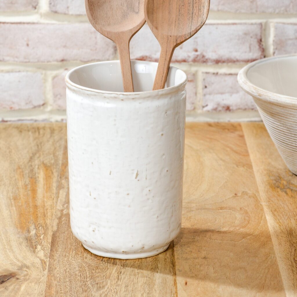 White Ceramic Utensil Holder