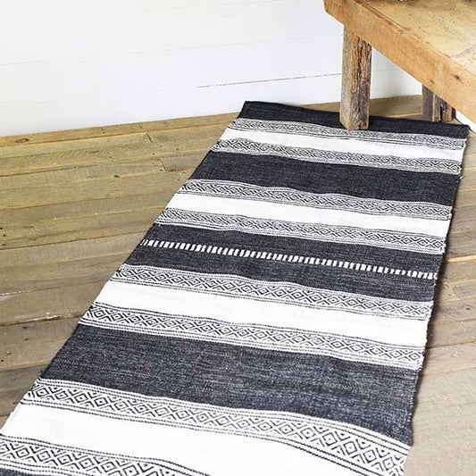 Charcoal Stripe 30"x80" Runner