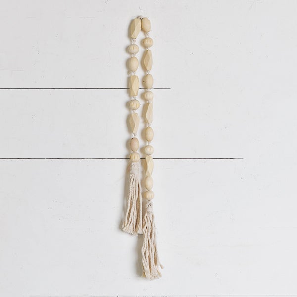 Natural Beads with Tassle - 36"