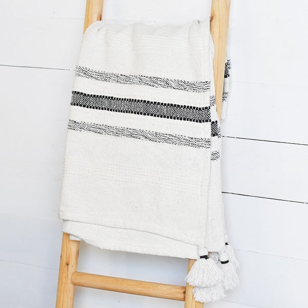 Black and White Stripe Throw Blanket