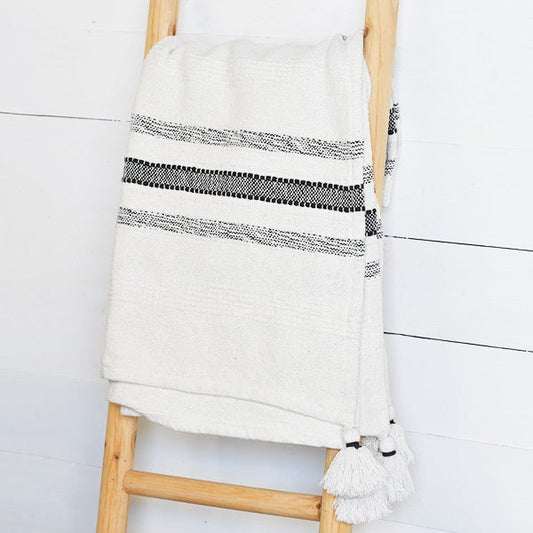 Black and White Stripe Throw Blanket