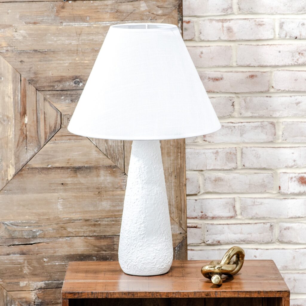 21.6" Tall White Ceramic Lamp