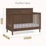 Brown Scalloped Convertible Crib