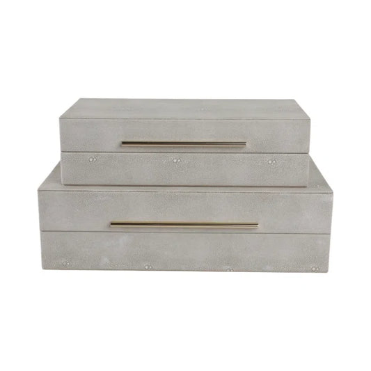 Quirion Rectangular Decorative Box with Lid Set of 2