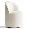 Beige Rolling Chenille Dining Chairs