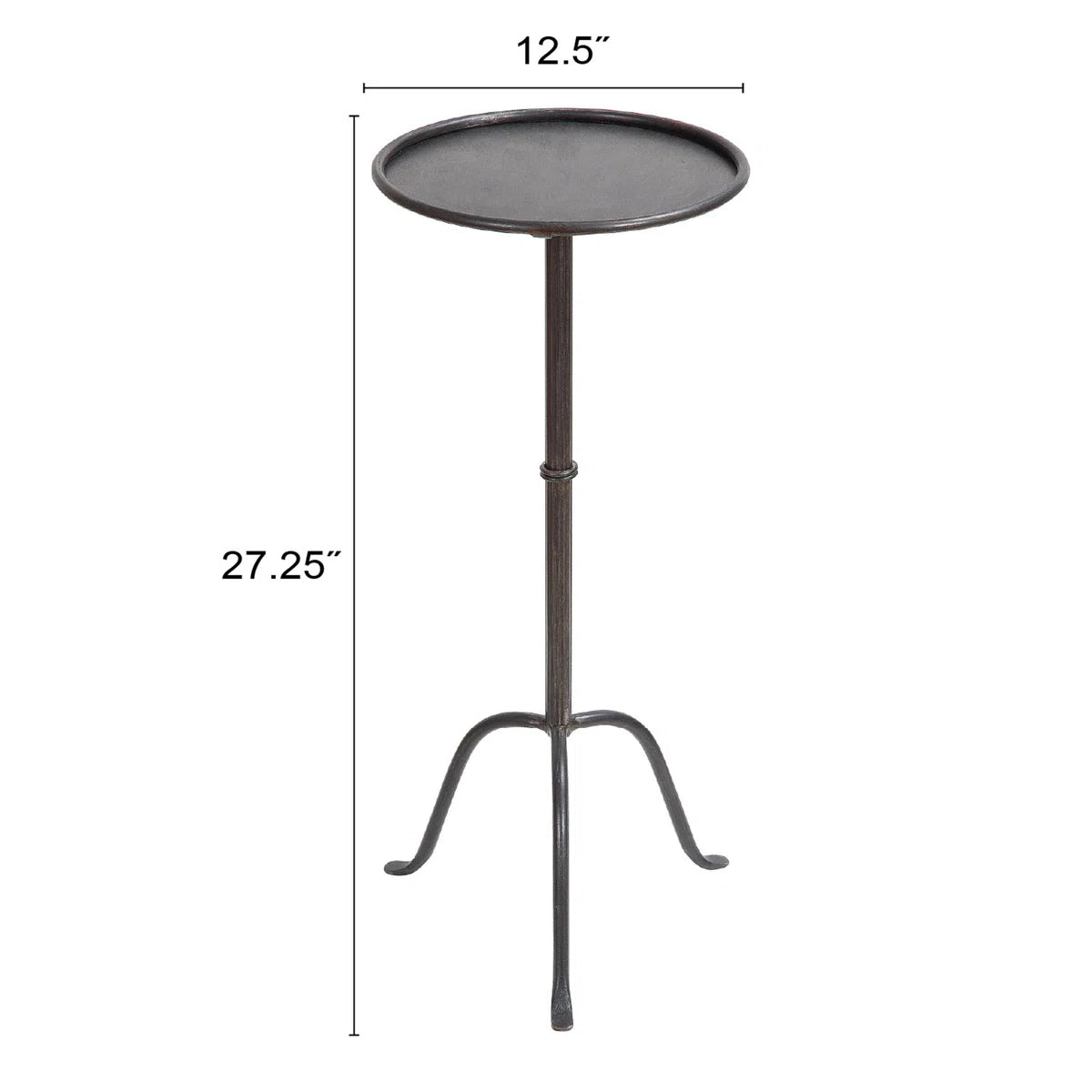 Black Iron Tray Top End Table