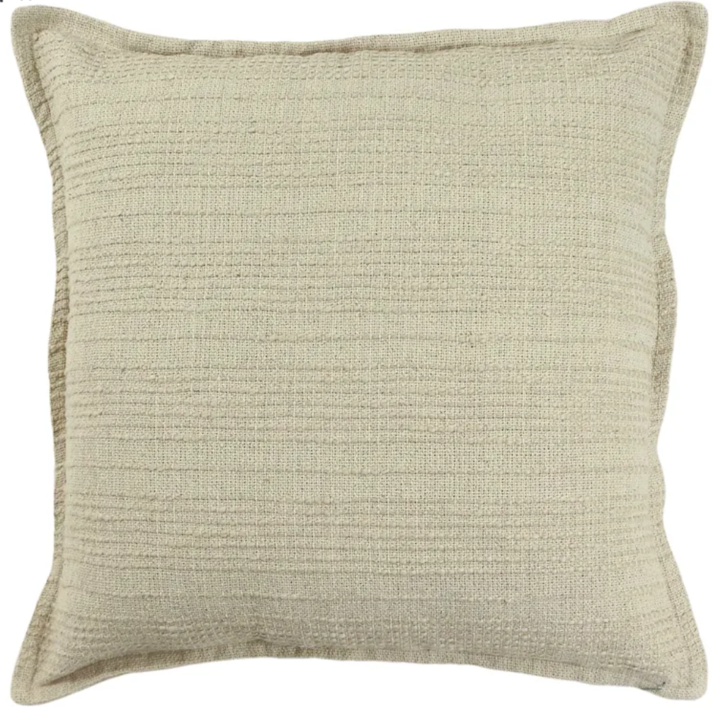 Taupe Woven Throw Pillow