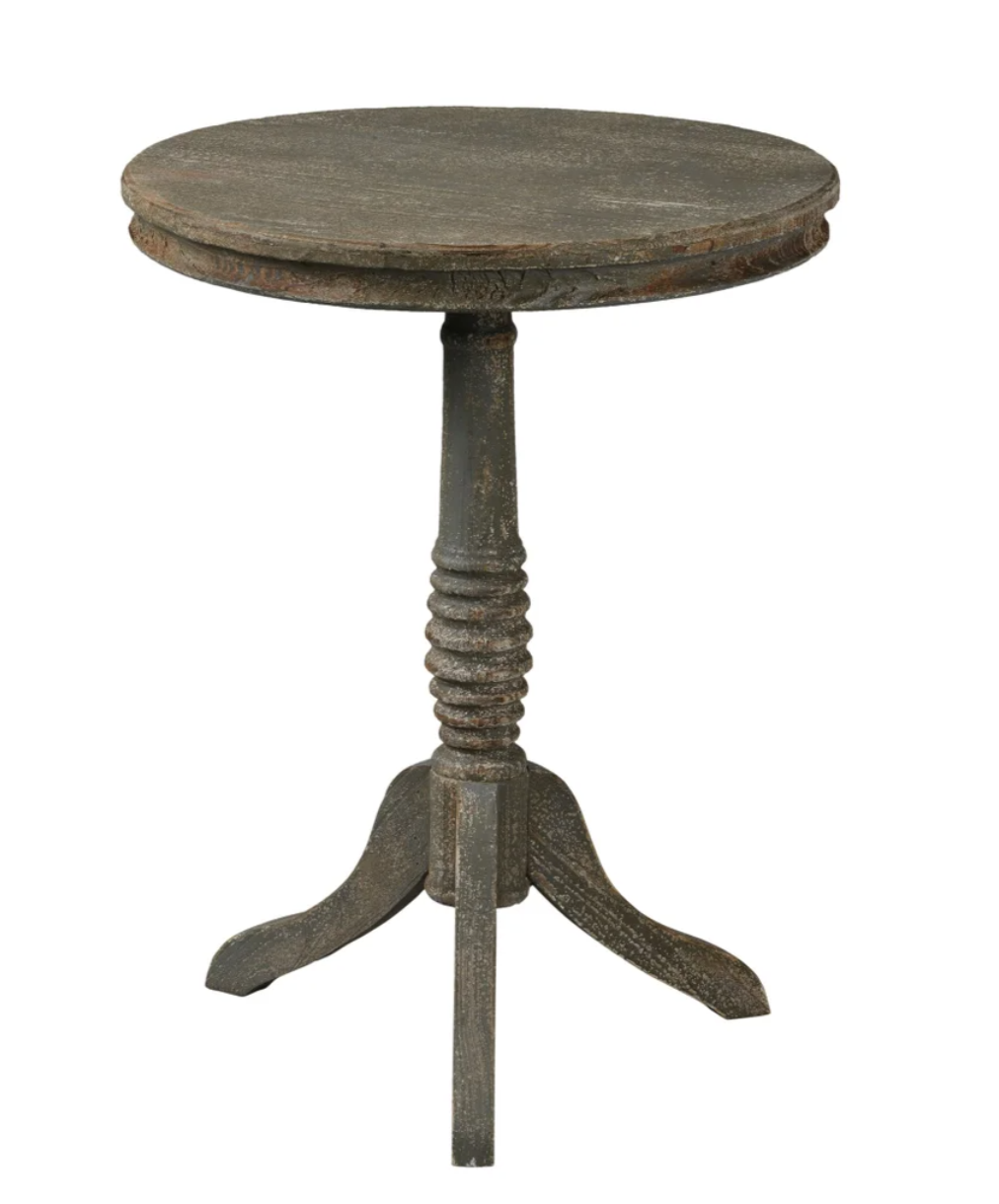 Graywash Round Side Table