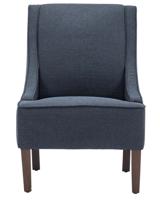 Swoop Arm Fabric Accent Chair - Dark Blue