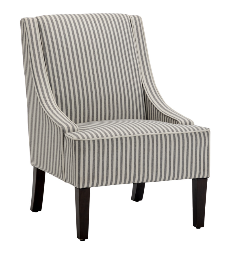 Swoop Arm Fabric Accent Chair - Gray Stripe