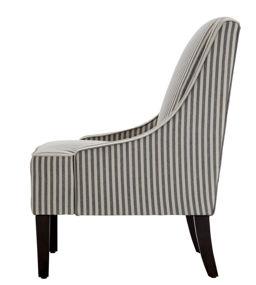 Swoop Arm Fabric Accent Chair - Gray Stripe