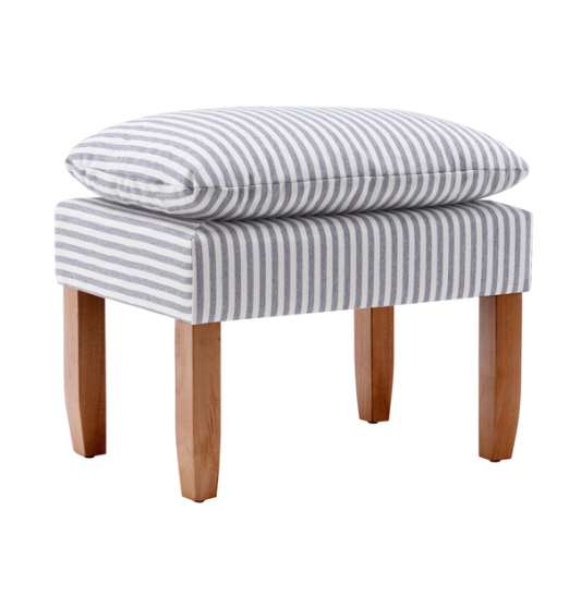 Pillowtop Ottoman 24" - Gray Stripe