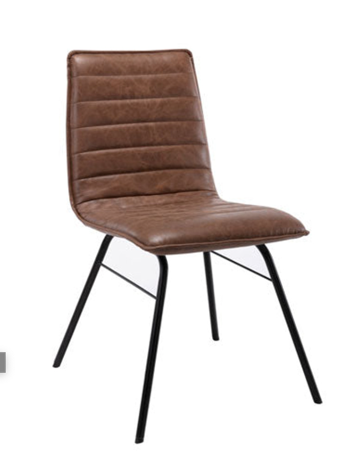 Modern Stack-able Dining Chair with Channeling in Walnut