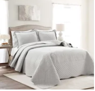 Gray Medallion King Quilt Set