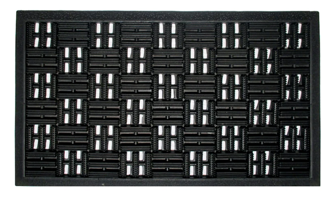 Black Rubber Parquet Doormat