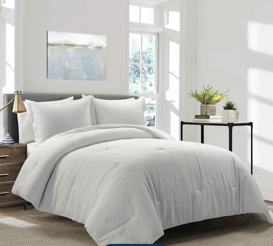 Grey Texture Gauze Comforter Set