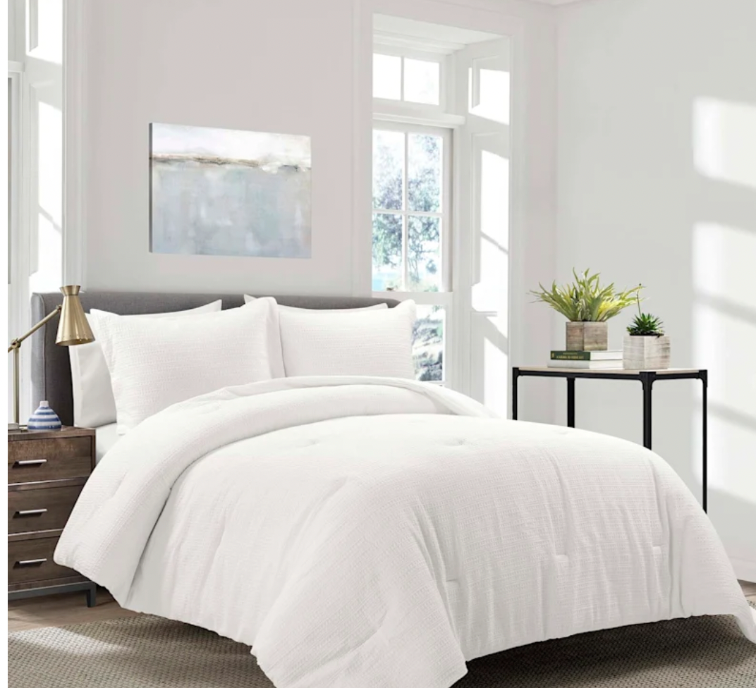 White Waffle Comforter Set