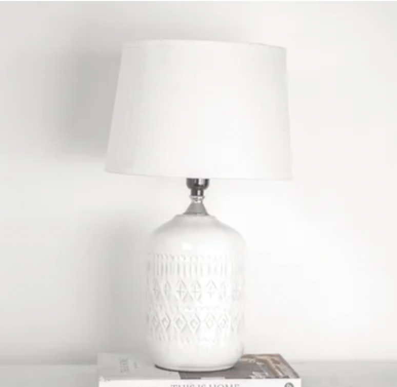 White Boho Lamp