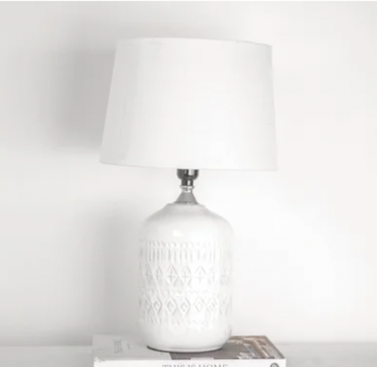 White Boho Lamp