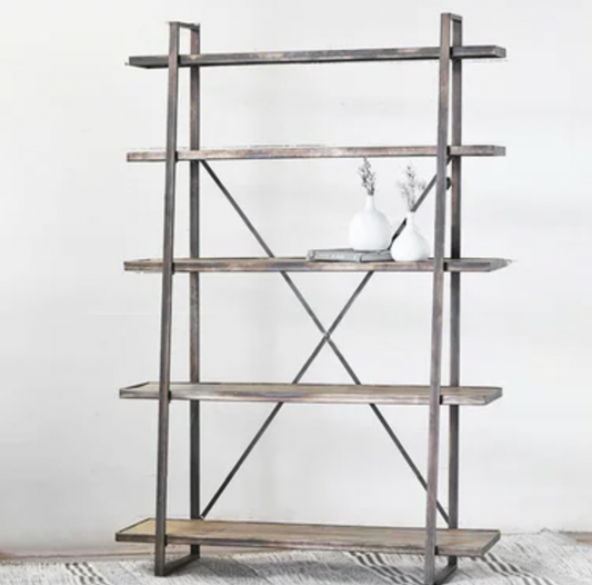 5 Tier Wood Tin Shelf