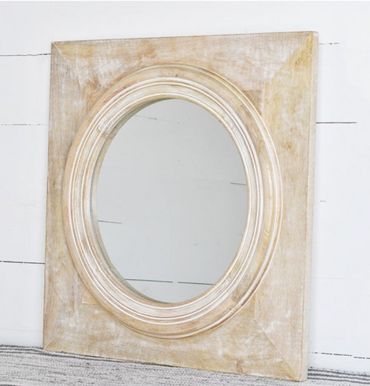 24 x 24 Natural Wood Mirror