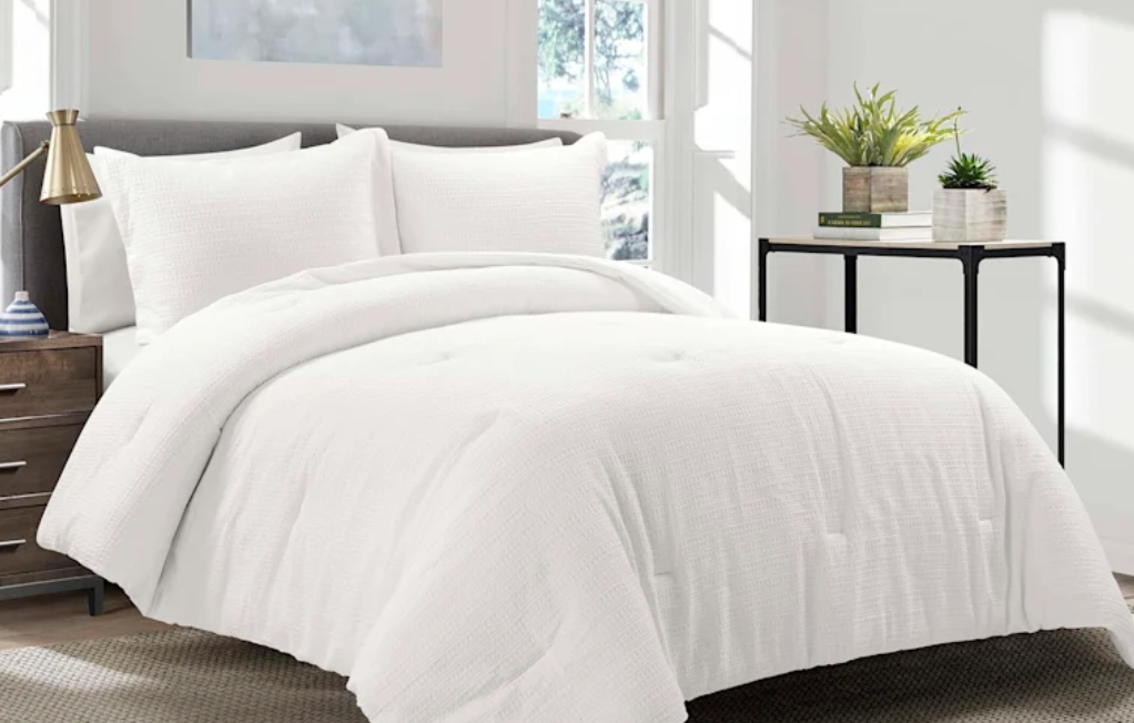 White Waffle Queen Comforter