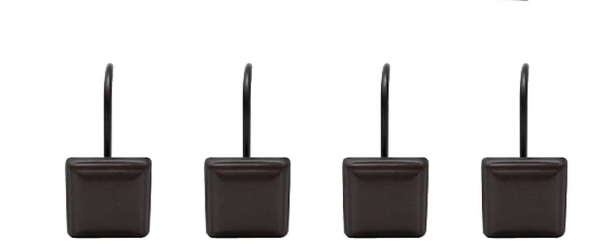 Oil Rubbed Bronze Square Shower Curtain Hooks