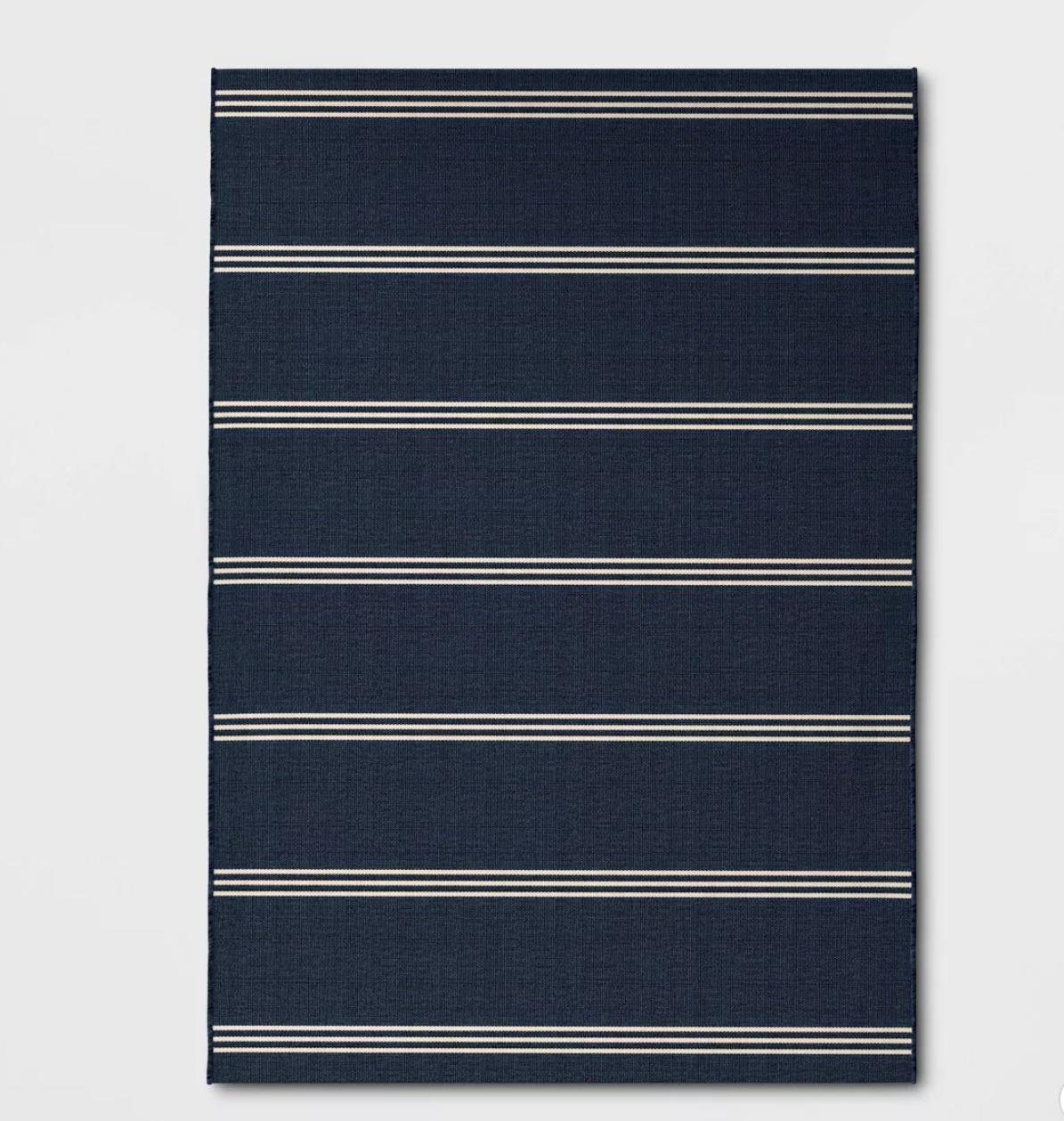 Navy Stripe Rug - 7 x 10