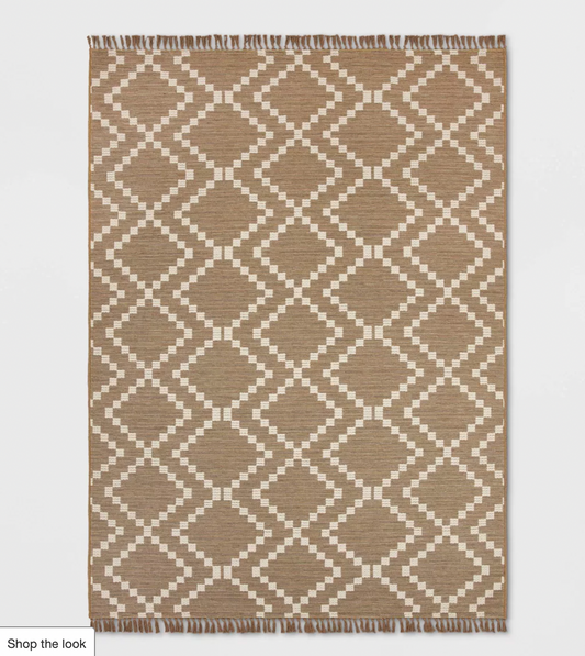 Check Diamonds Rug Tan- 7 x 10