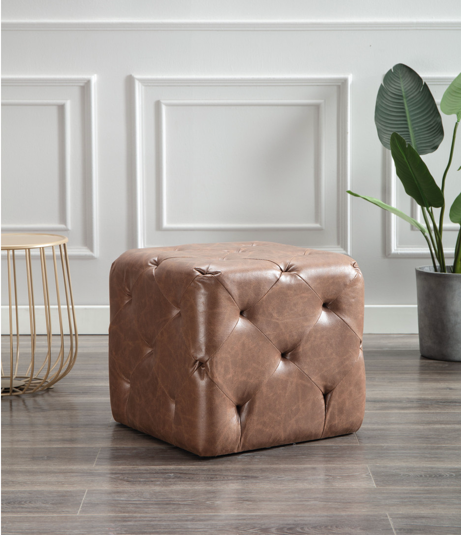 Square Pintucked Ottoman