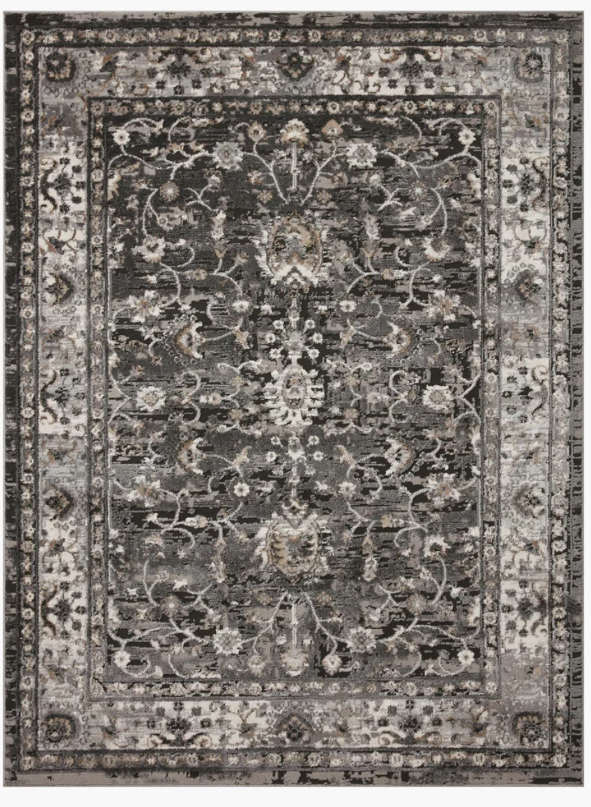 Estelle Charcoal Grey Rug 2'7x8