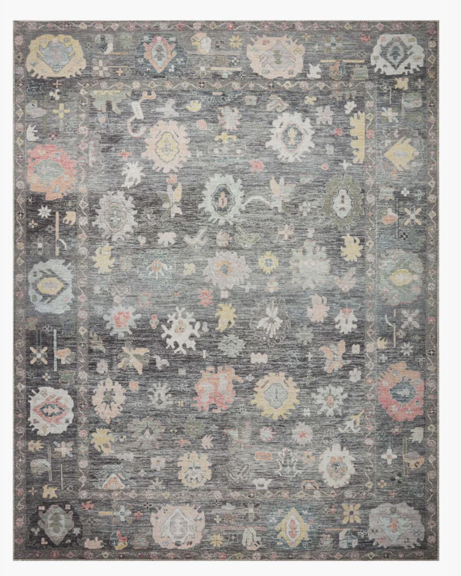 Ely Charcoal and Multicolor 2 x 5 Rug