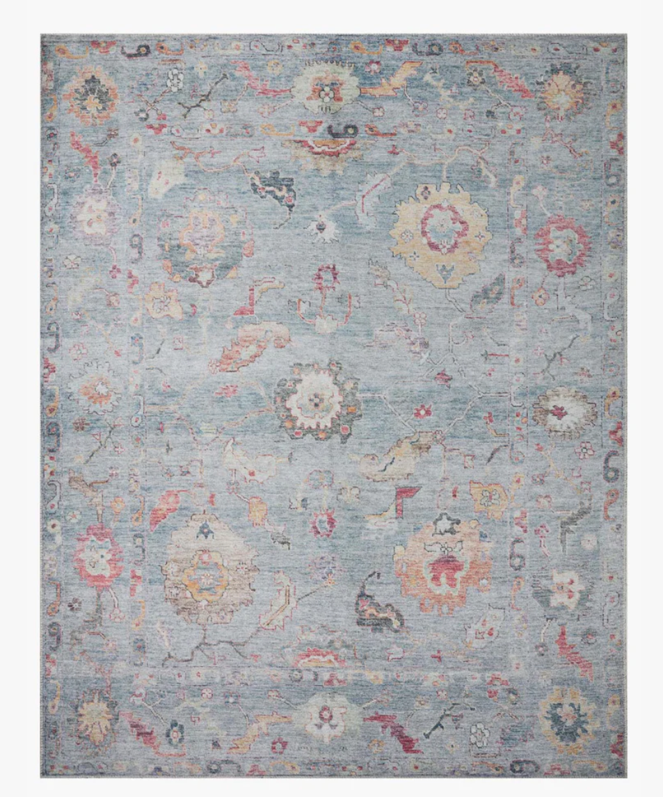 Ely Denim and Multicolor 8 x 10 Rug