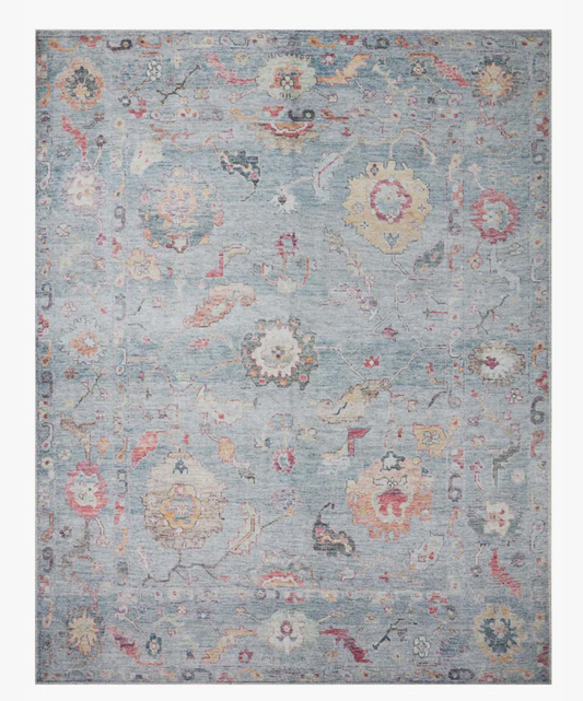 Ely Denim and Multicolor 8 x 10 Rug