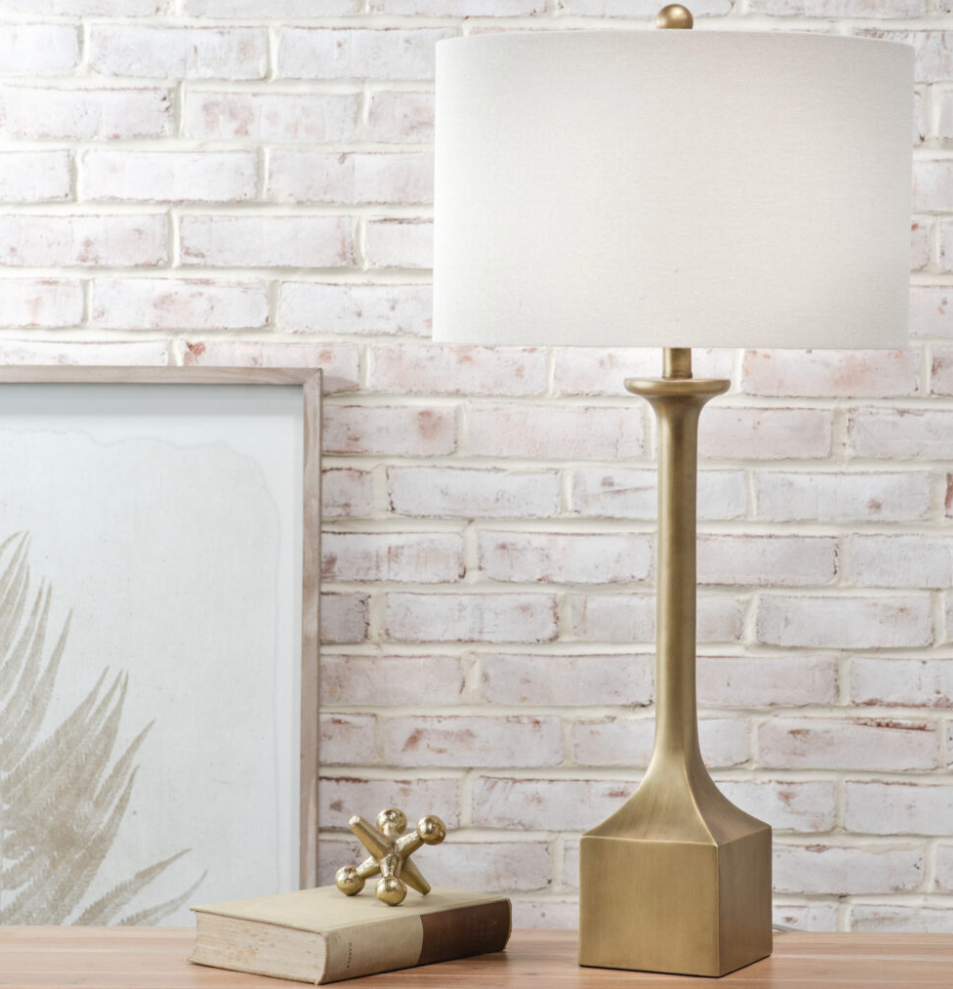 Tall Gold Resin Lamp